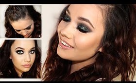 Glittery Green Eyes + Mohawk Braid and Curls Tutorial