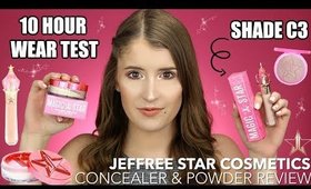 NEW! JEFFREE STAR MAGIC STAR CONCEALER & POWDER REVIEW + FULL DAY WEAR TEST!
