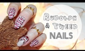 Tweed & Rudolph The Red Nosed Reindeer Nails| Christmas 2014 ♡