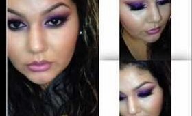 Purple Glitter Look