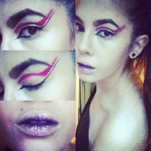 A futuristic valentine's day look

Used make up forever's flash pallet, HD foundation and loose glitter. 