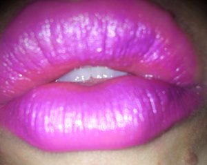 I used a plum lipstick and used a pink glittery eyeshadow and patted it ontop , it dried out my lips so I would use a gloss afterwards !