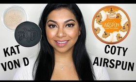 KAT VON D LOCK IT POWDER VS COTY AIRPSUN WEAR TEST! | MissBeautyAdikt