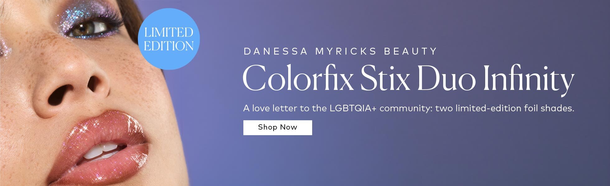 This limited edition duo reimagines the multi-use pearl pigment stick in two dazzling foil shades created as a love letter to the LGBTQIA+ community. Shop the Danessa Myricks Beauty Colorfix Stix Limited Edition Duo at Beautylish.com