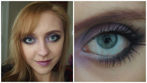 Today I did this purple look with purple eyebrows, eye shadow, lips and countering! 