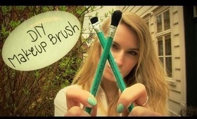 DIY: Makeup Brush! How to Make a Makeup Brush + Brown Natural Smokey Eye Makeup Tutorial