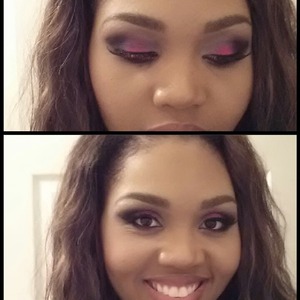 A fun and vibrant combination, featuring MAC's Magenta Madness pigment, vibrant grape and carbon eyeshadows.