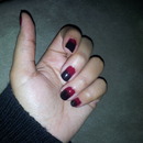 red & black ombre nails