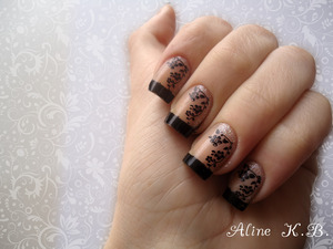 Black french Nails