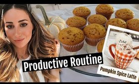 HOW TO BE PRODUCTIVE//PUMPKIN MUFFINS, PUMPKIN SPICE LATTE (dairy free)