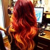 Red & Orange Ombre Hair