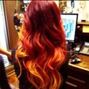 Red & Orange Ombre Hair