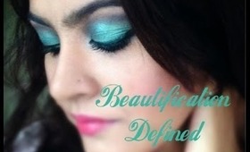 Teal Eye Makeup Using Barry M Dazzle Dust