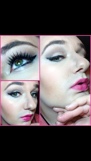 I did this neutral natural eye with winged liner and a Bright Bold lip <3