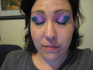 Aug 8th 
blue and pink eye shadow with Lit Cosmetics for the glitter