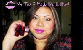 My Top 5 Maybelline lipsticks