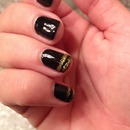 Nails Gold and Black