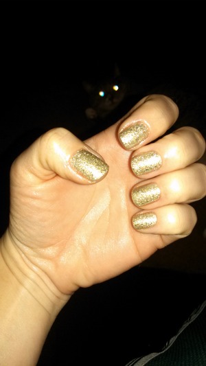 Love & Beauty Sand Lacquer in Champagne, got it at Forever 21 for $2! I love it so much I went to get 3 other colors immediately.