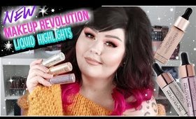 New Makeup Revolution Liquid Highlighters | Swatches + Review