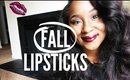 My Dark Fall Lipsticks + Swatches