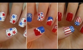 Fourth of July Nails!!! ☆ Three Easy Designs!