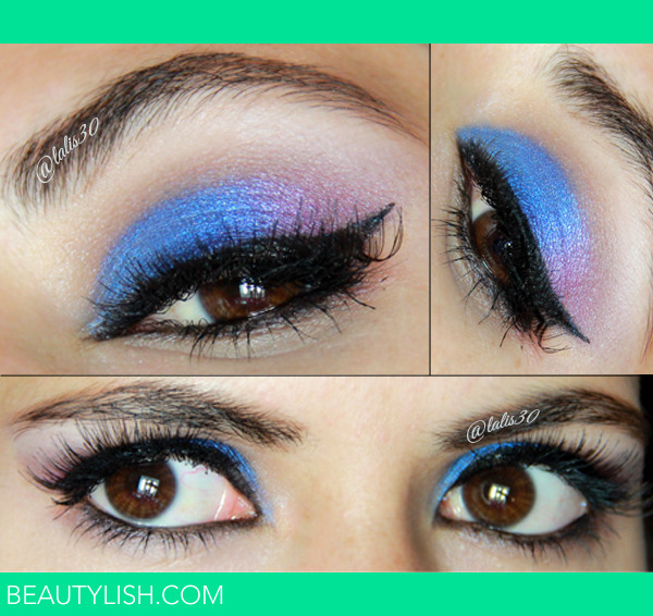 Maquillaje de ojos azul y morado | Lau A.'s Photo | Beautylish