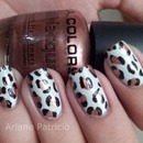 White and bronze leopard nails 