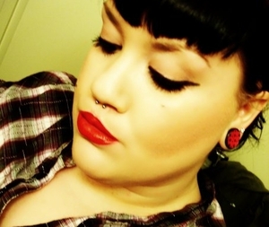 black liner and red lips