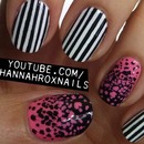 Abstract Print and Stripes Nails