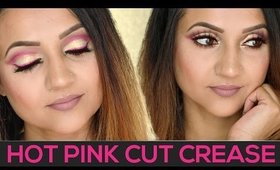 Hot Pink Cut Crease Makeup Tutorial | NYX Vivid Brights