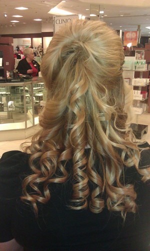 Spiral curls with a bump. Macy's Fashion Show