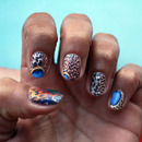 Peacock Tail Feathers Nail Art Decals 