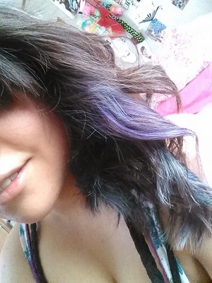 Purple and blue streaks.