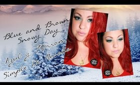 Blue and Brown Simple Snowy Day Makeup*Maquillaje Azul y Marron de Nevada