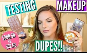 TESTING MAKEUP DUPES! Highend VS Drugstore | Casey Holmes