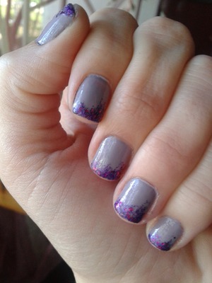 Lilac with purple glitter.