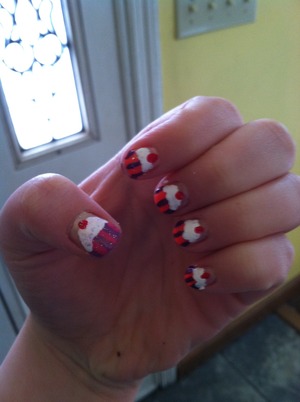 Did my little sisters nails as cupcakes! 