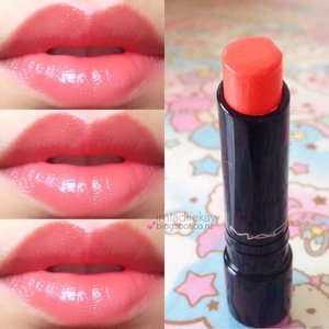 MAC So Supreme Sheen Supreme lipstick swatches in "Sweet Grenadine".