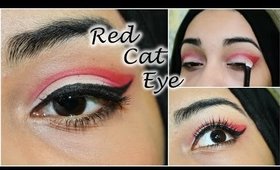 Red Winged Cat Eye ♡ Full Face Makeup Tutorial ♡ Cut Crease