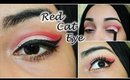 Red Winged Cat Eye ♡ Full Face Makeup Tutorial ♡ Cut Crease