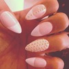 Almond french manicure 