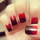 red and black ombre nails