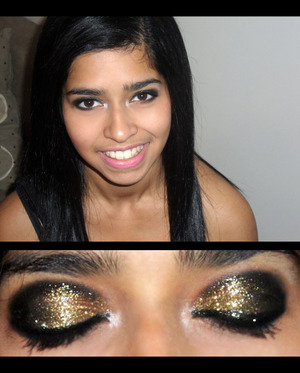 Smokey eye with a pop of glitter everytime your eyes flutter.