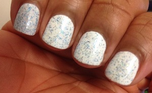 Different Dimension's "I've Been An Angel All Year" over OPI's "Alpine Snow"