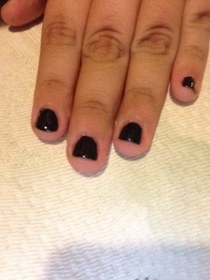 I used base coat nail strengthener ruby kisses nail strenghtener and a black sparkle shade and the top coat from sinful color