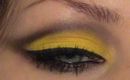 80s Bright Yellow with defined crease tutorial. (IMATS)