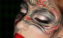 Mysterious Art nouveau masquerade look make-up mask. Speedtorial, making of