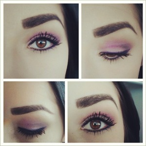 natural lashes and purple shadow!