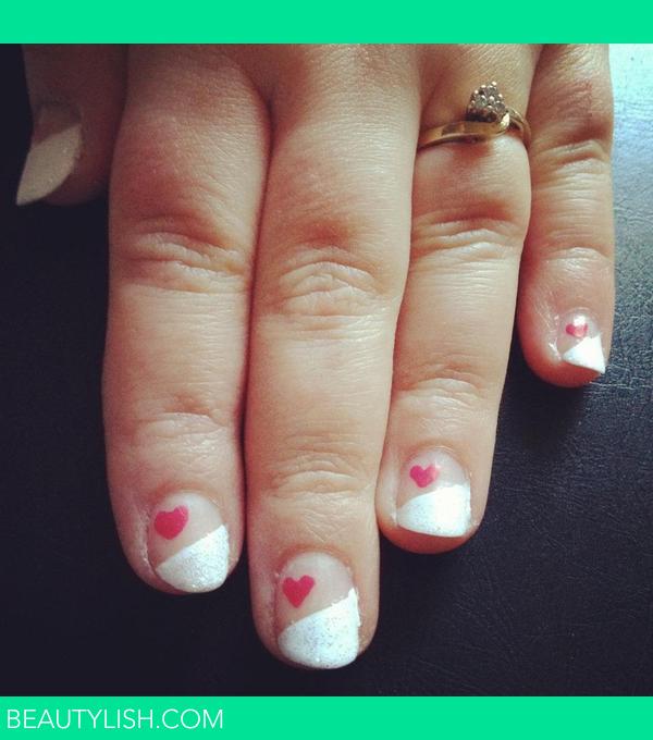 White Triangle French Tip Coffin Nails - Sunkissed Nails