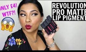 REVOLUTION PRO SUPREME MATTE LIP PIGMENT 14 LIP SWATCHES & REVIEW! | MissBeautyAdikt